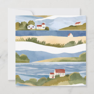Carte Baie de Cape Cod Aquarelle côtière océanique