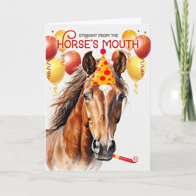 Carte Baie Sorrel Horse Funny Anniversaire (Devant)