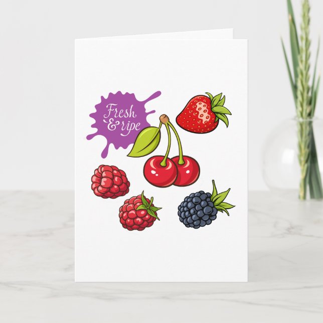 Carte Baies rouges fraîches et cerises (Devant)