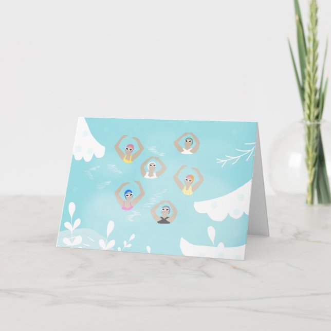 Carte Baigneurs artistiques | Art d'hiver de natation ar (Devant)