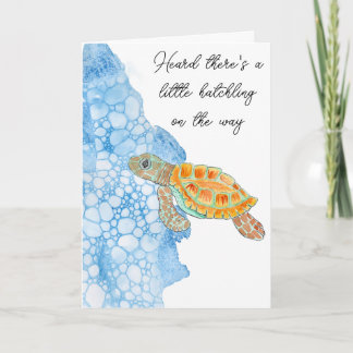 Carte Bain de bébé tortue de mer personnalisé