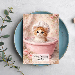 Carte Bain de Chat Mignon
