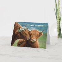 Baiser de vache Highland d'anniversaire