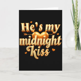 Carte Baiser du Nouvel An Couple Il est mon design de mi