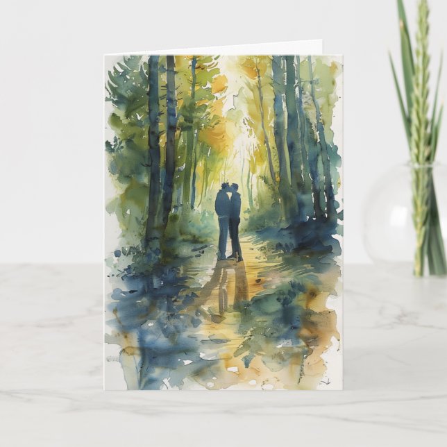 Carte Baiser en clairière forestière (Devant)