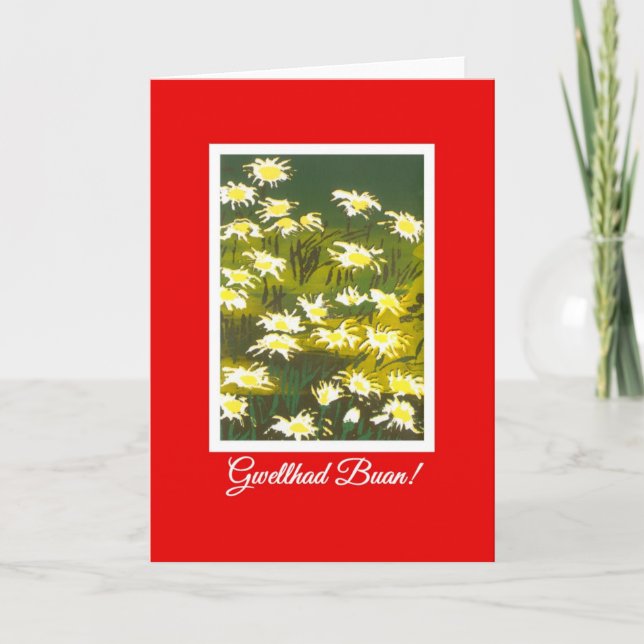Carte Baisers blancs sur Red Get Well Card : Salutation  (Devant)
