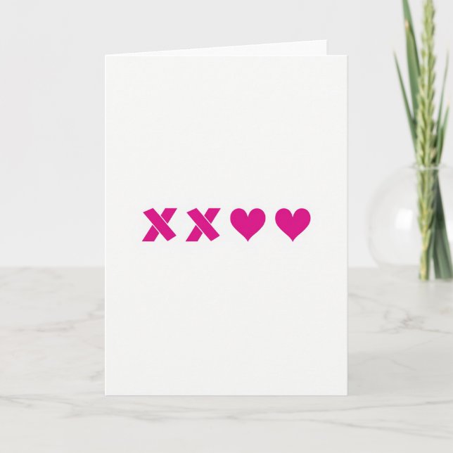 Carte Baisers Cœurs Magenta (Devant)