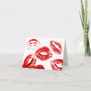 Carte Baisers de rouge à lèvres Baiser Empreinte de lèvr