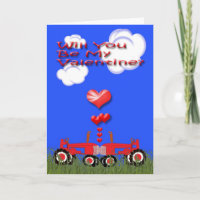 Baisers des tracteurs sous des coeurs