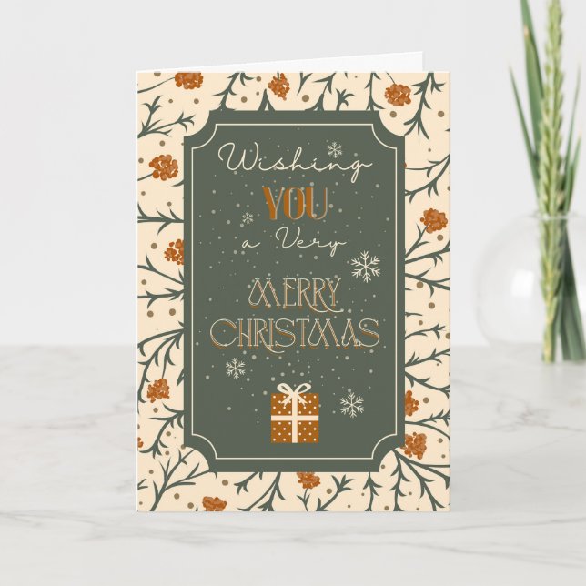 Carte Baisers d'Evergreen sous le gui de Noël (Devant)