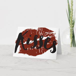 Carte Baisers Red Lips