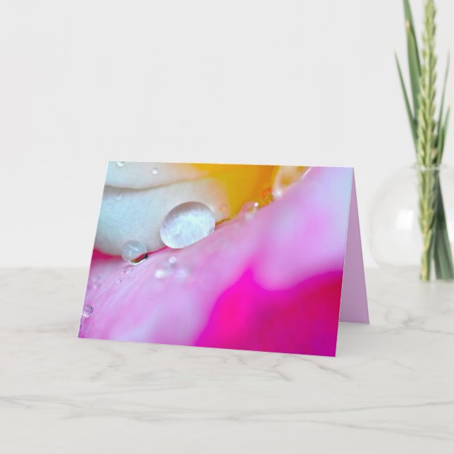 Carte Baisse de l'eau sur le pétale de fleur (Devant)
