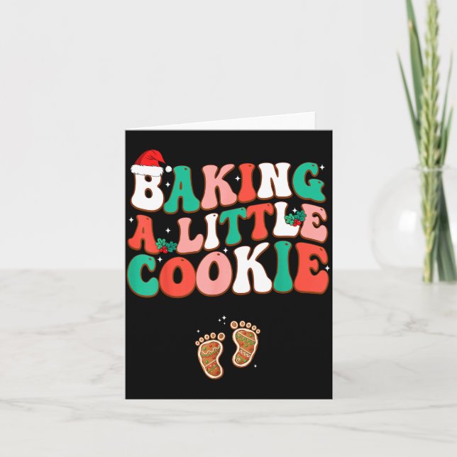 Carte Baking A Little Cookie Cute Christmas Pregnancy An (Devant)