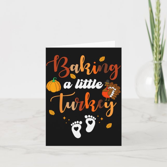 Carte Baking A Little Turkey Thanksgiving Pregnancy Anno (Devant)
