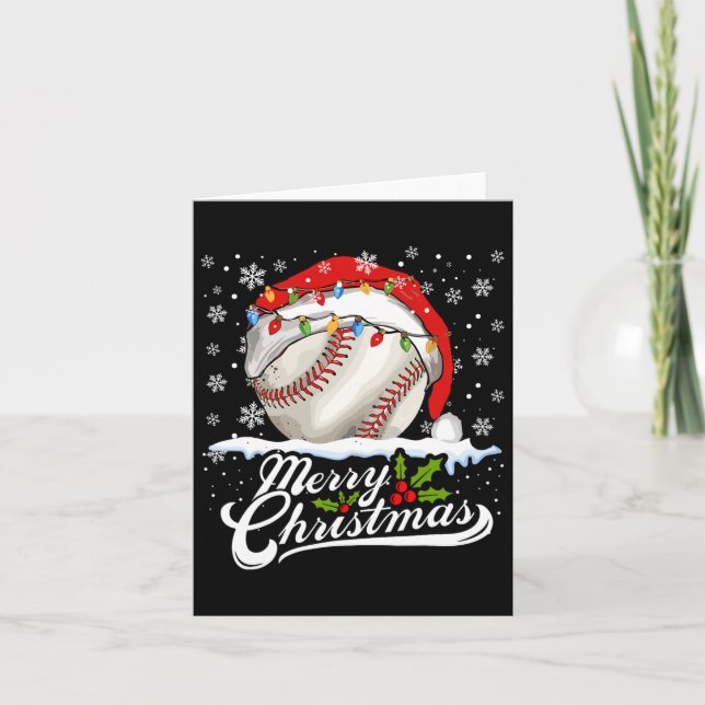 Carte Bal de baseball de Noël Noël Chapeau Noël garçons  (Devant)