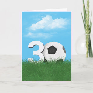 Carte Bal De Football 30e Anniversaire En Herbe Verte