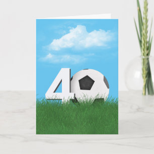 Carte Bal De Football 40e Anniversaire En Herbe Verte