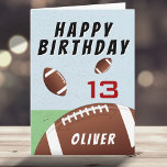 Carte Bal De Football Américain Heureux Anniversaire<br><div class="desc">American Football Ball Bonne Carte Anniversaire. Carte d'anniversaire joyeuse sur le thème du football. Personnalisez cette carte de football avec votre nom et texte sur le devant et le message à l'intérieur ou l'effacer. Idéal pour les enfants qui aiment le football et le sport.</div>