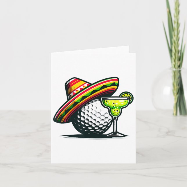 Carte Bal De Golf Cinco De Mayo Avec Sombrero Et Margari (Devant)