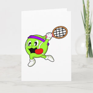 Carte Bal de tennis avec raquette de tennis