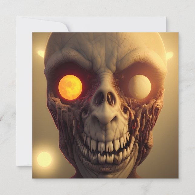 Carte Balade effrayante Zombie Halloween (Devant)