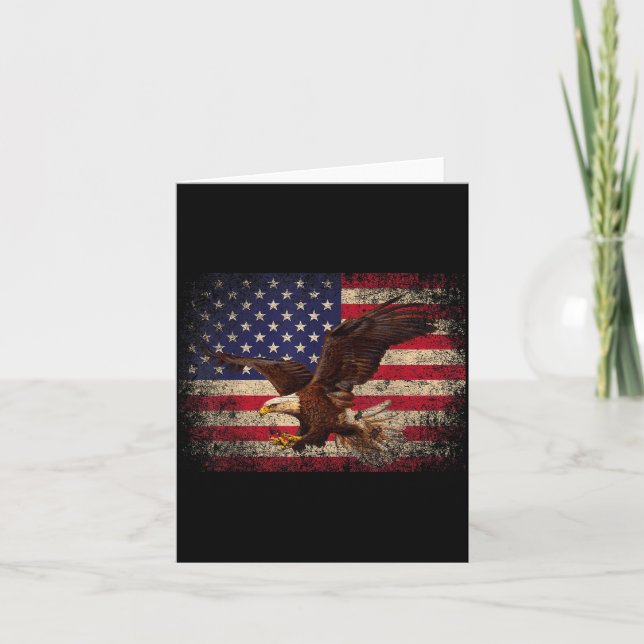 Carte Bald Eagle 4th Of July Christmas Gift American Fla (Devant)