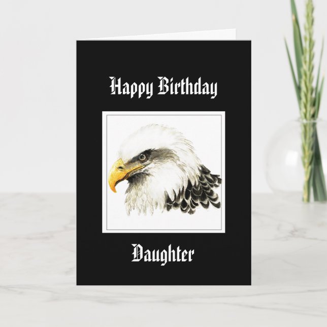 Carte Bald Eagle Anniversaire spécial fille militaire (Devant)
