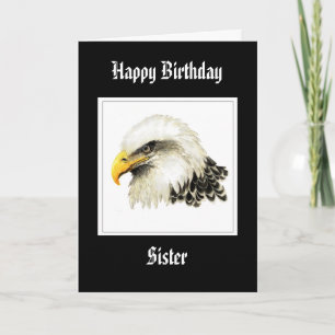 Carte Bald Eagle - Soeur d'anniversaire Fière Militaire
