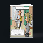 Carte Bald Head Island Funny Birthday Card<br><div class="desc">Cette carte d'anniversaire humoristique présente un homme désireux de partir en vacances avec sa femme à l'île de Bald Head. Complètement malentendu sur le fait que lui et sa femme n’ont pas besoin d’être chauve pour y passer des vacances, il commence à se raser tous les cheveux. Quand sa femme...</div>