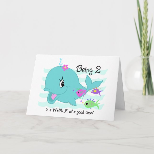 Carte Baleine 2e anniversaire (Devant)