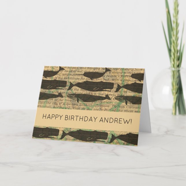 Carte Baleine antique Nautique : Vie maritime Vintage (Devant)