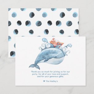 Carte Baleine bleue mignonne merci