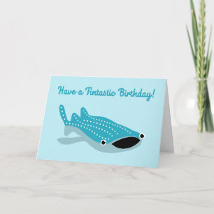 Carte Baleine requin Avoir un Anniversaire Fintastique