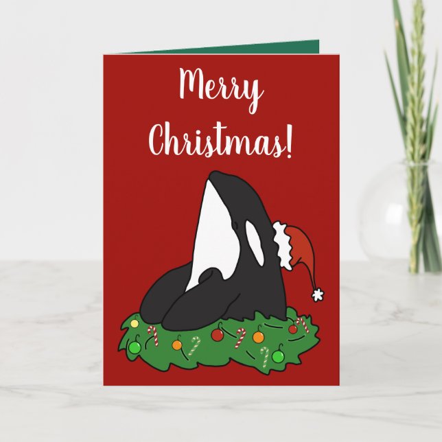 Carte Baleine tueuse Orca Christmas (Devant)
