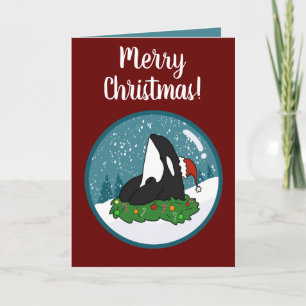 Carte Baleine tueuse Orca Christmas