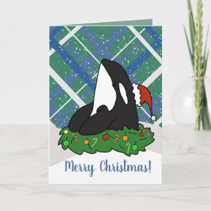 Carte Baleine tueuse Orca Christmas