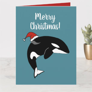 Carte Baleine tueuse Orca Christmas