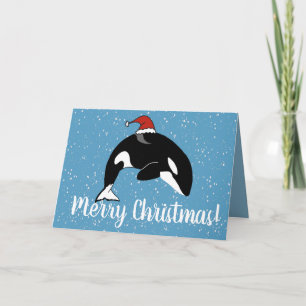 Carte Baleine tueuse Orca Christmas
