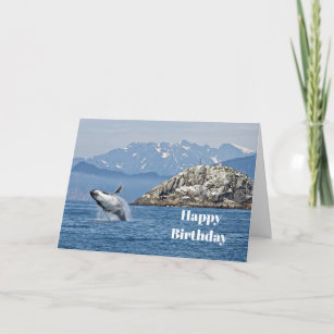 Carte Baleines à bosse de l'Alaska photo d'anniversaire