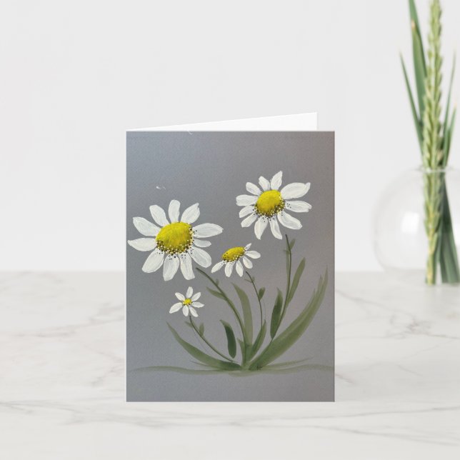 Carte Balises d'aquarelle jaune blanc - blanc plié (Devant)