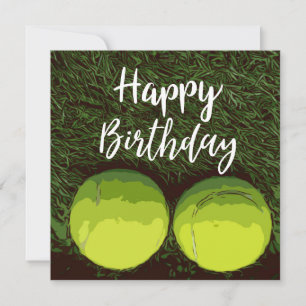 Carte Ball de tennis sur l'herbe verte