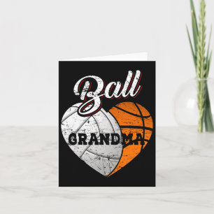 Carte Ball Grand-mère Volleyball Basketball Coeur