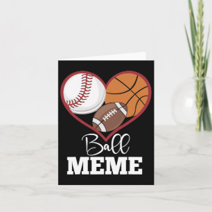 Carte Ball Meme Baseball Football Basketball Coeur