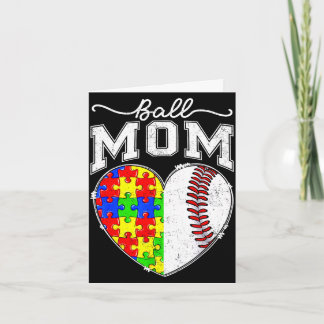 Carte Ball mom mama autism awareness day baseball heart