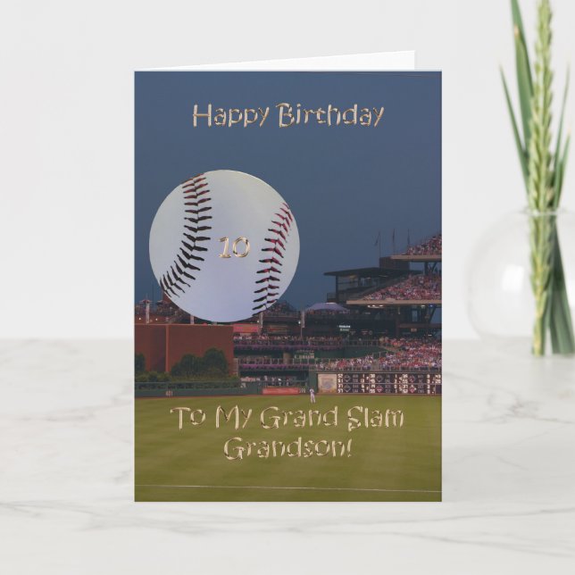 Carte Ball Park 10th Birthday Grandson Card (Devant)