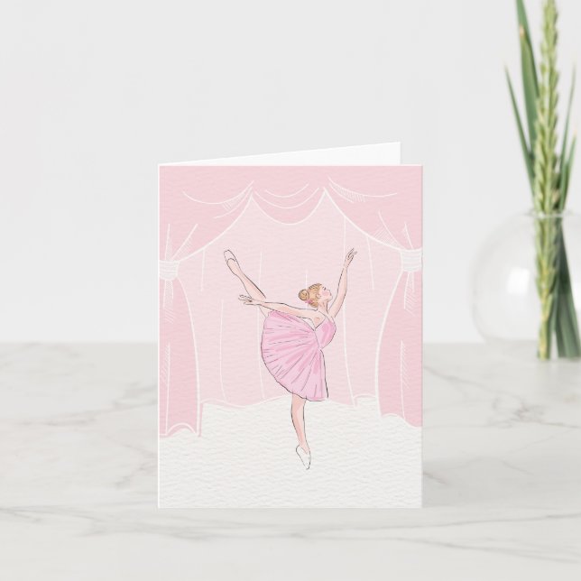 Carte Balle de ballerine rose (Devant)