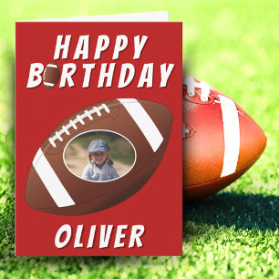 Carte Balle de football américain garçon d'anniversaire