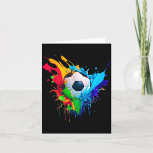 Carte Balle De Football Couleurs Vives Éclaboussure Amou