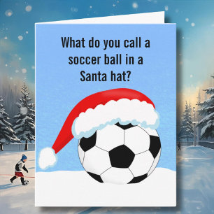 Carte Balle de football de Noël à Père Noël Casquette