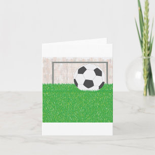Carte Balle de football et poteau de but sur un terrain